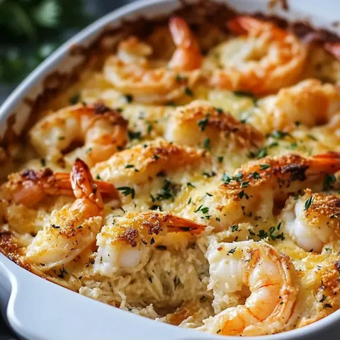 A bowl of shrimp and cheese.