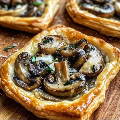 A mushroom and cheese quiche on a wooden table.