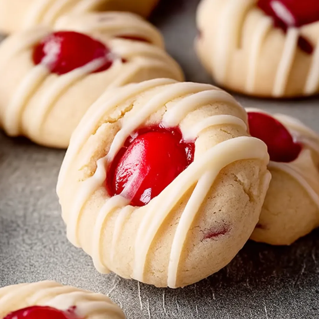 A cookie with a cherry on top.