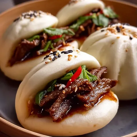 A plate of meat filled dumplings.