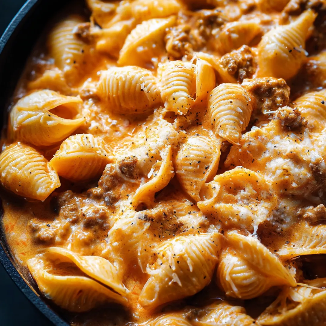 A bowl of pasta with meat sauce.