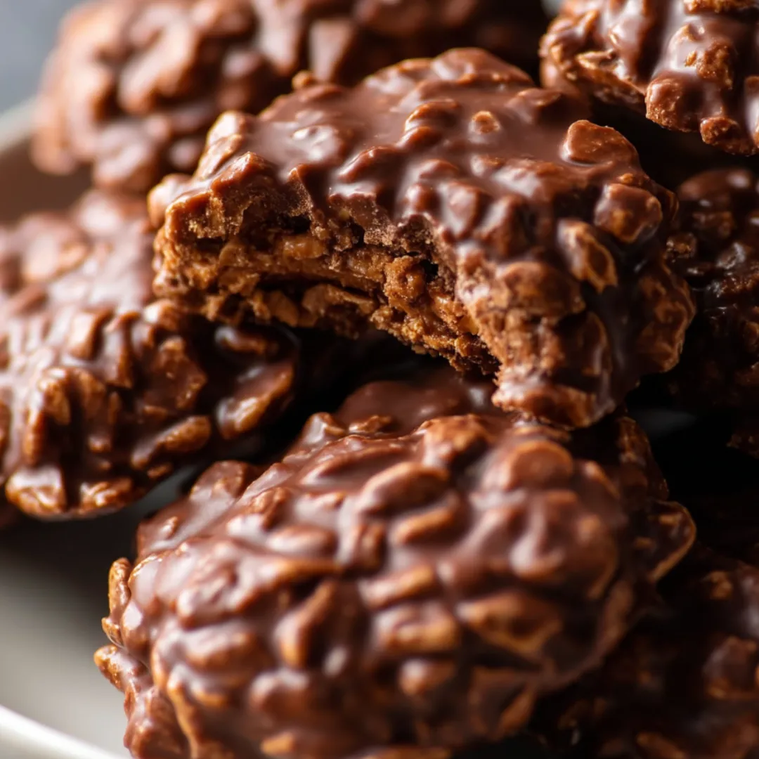 A plate of chocolate covered raisin cake.