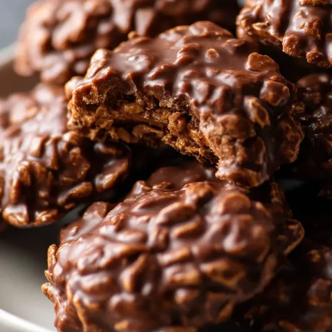 A plate of chocolate covered raisin cake.
