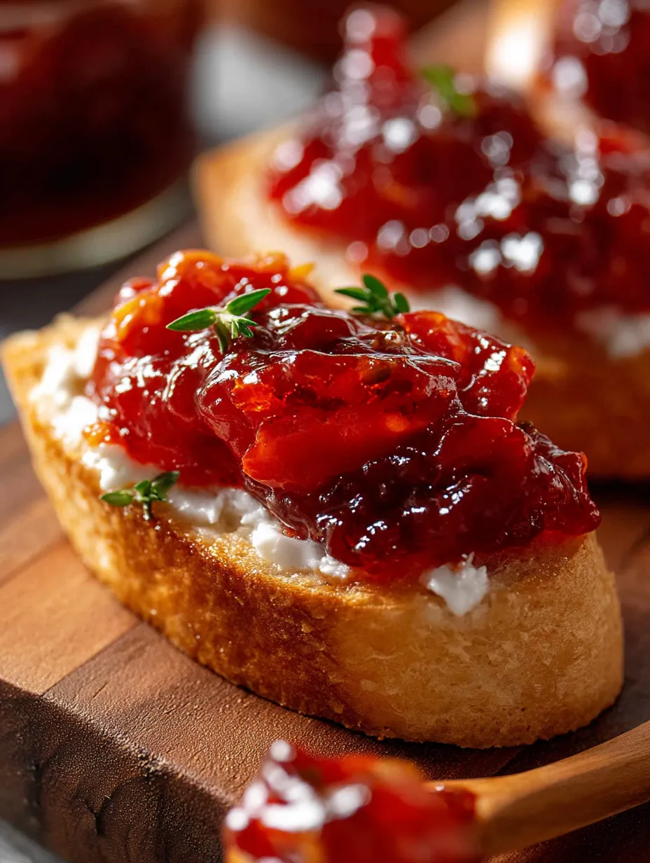 Two pieces of toast with jam on them.