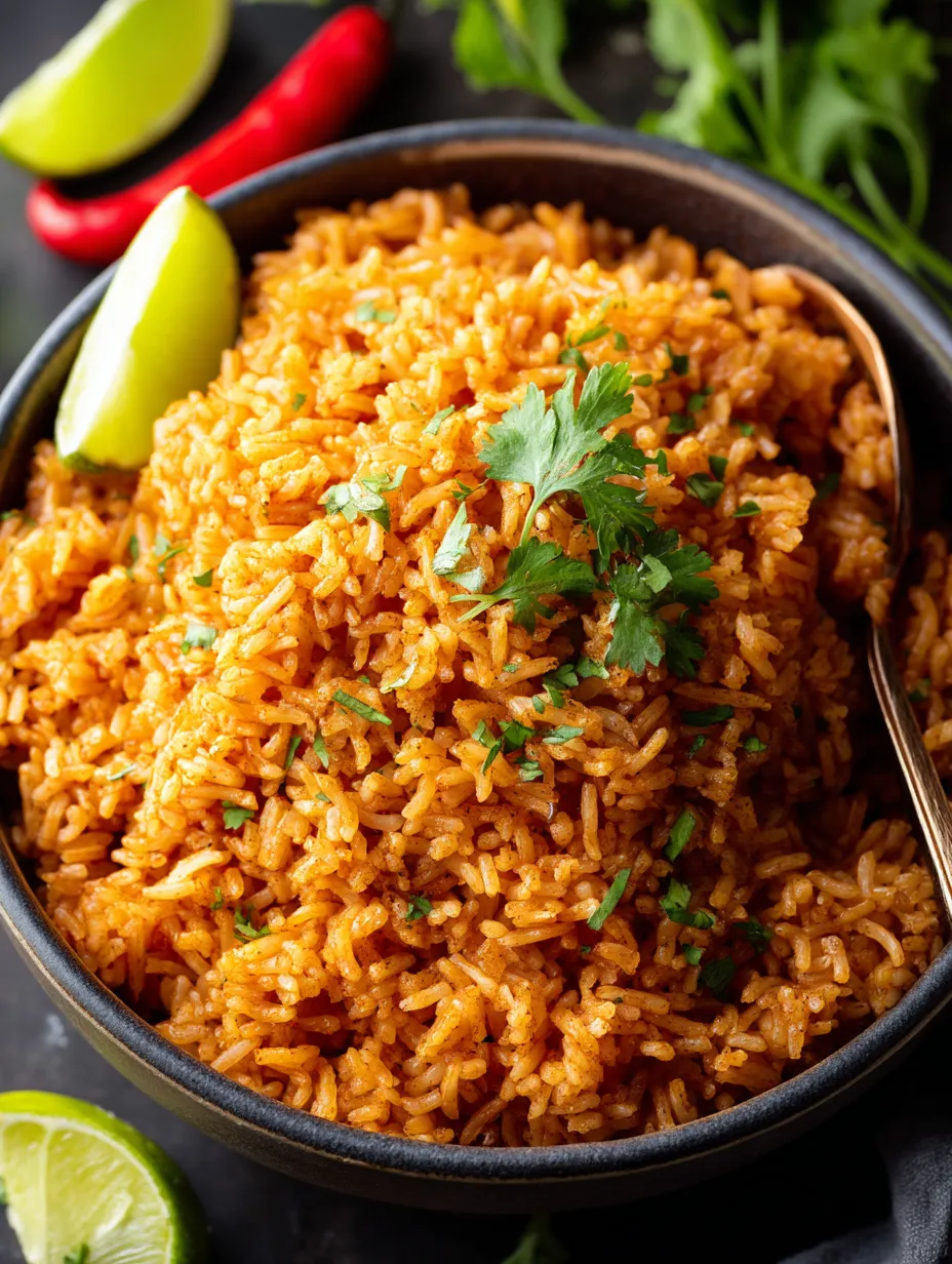 A bowl of rice with a green garnish.