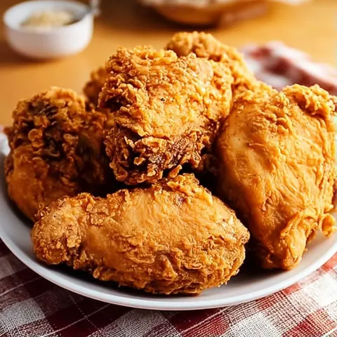 A plate of fried chicken.
