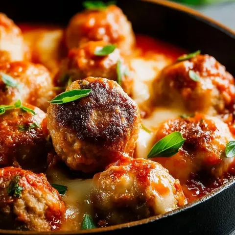 A bowl of meatballs in a tomato sauce.