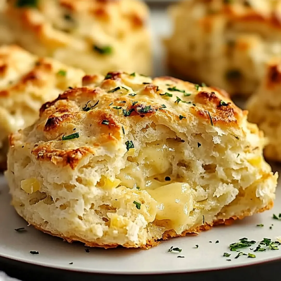 A plate of biscuits with cheese and herbs.