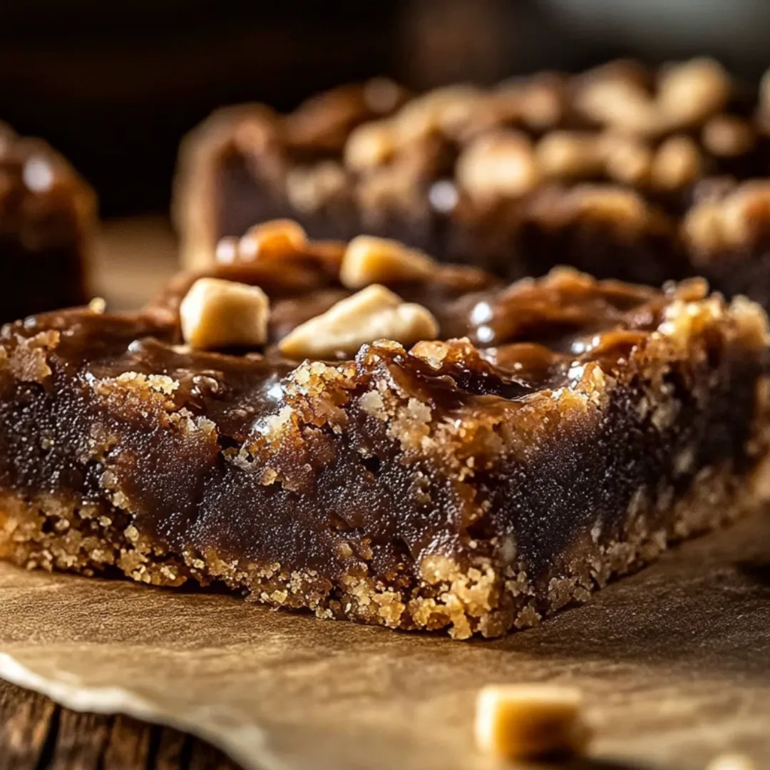 A piece of chocolate cake with nuts on top.