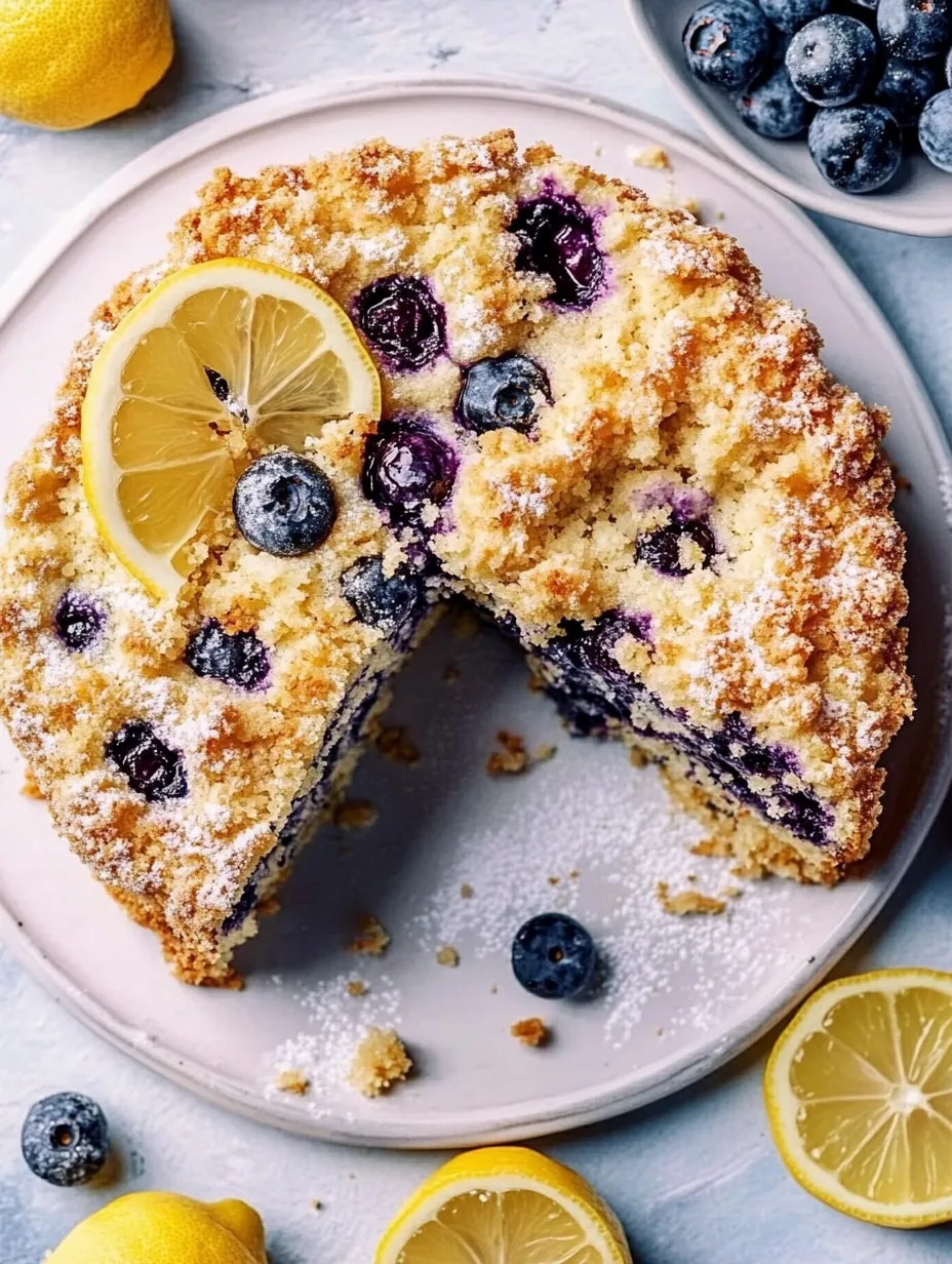 A slice of blueberry lemon cake.