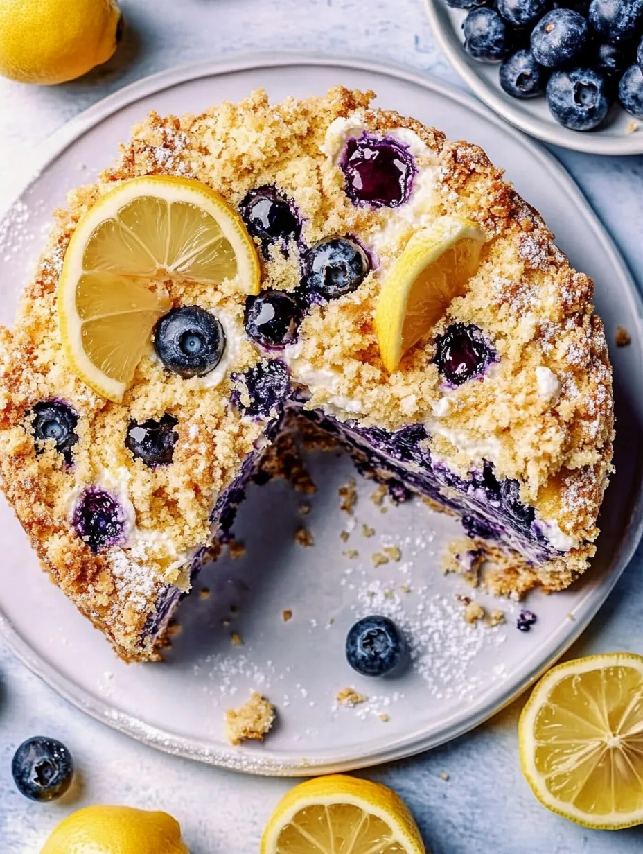 A slice of blueberry lemon cake.