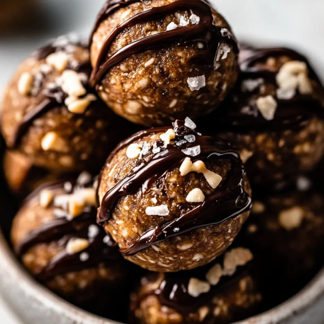 Chocolate covered balls with nuts.