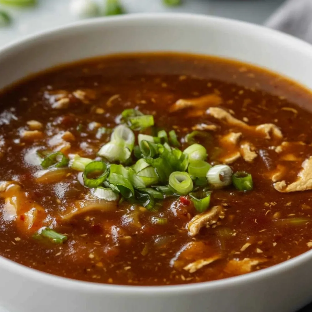 A bowl of soup with green onions.