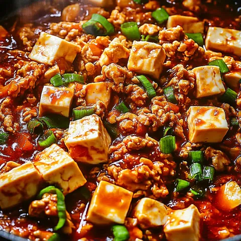 A bowl of food with tofu and peppers.