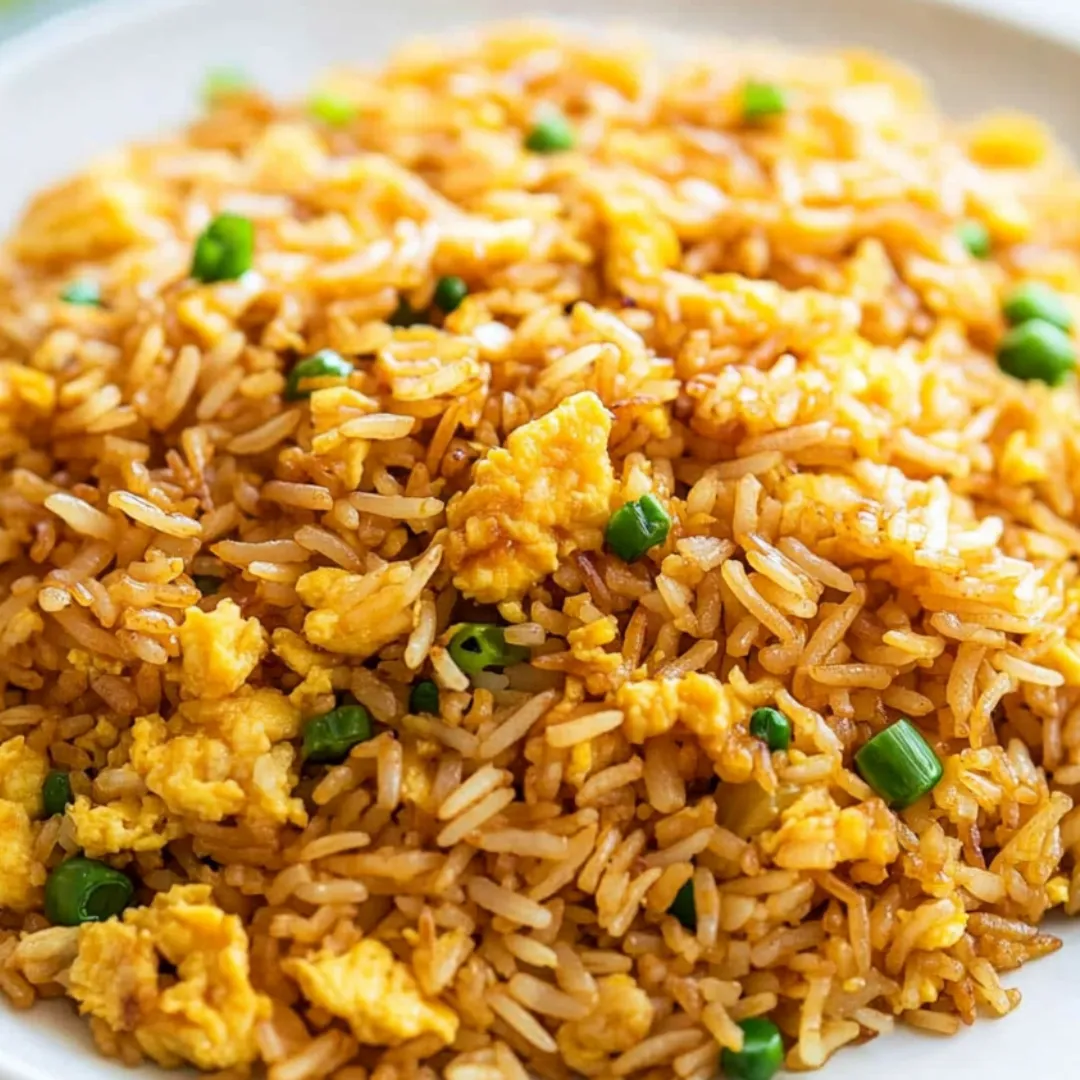 A plate of rice with peppers and eggs.