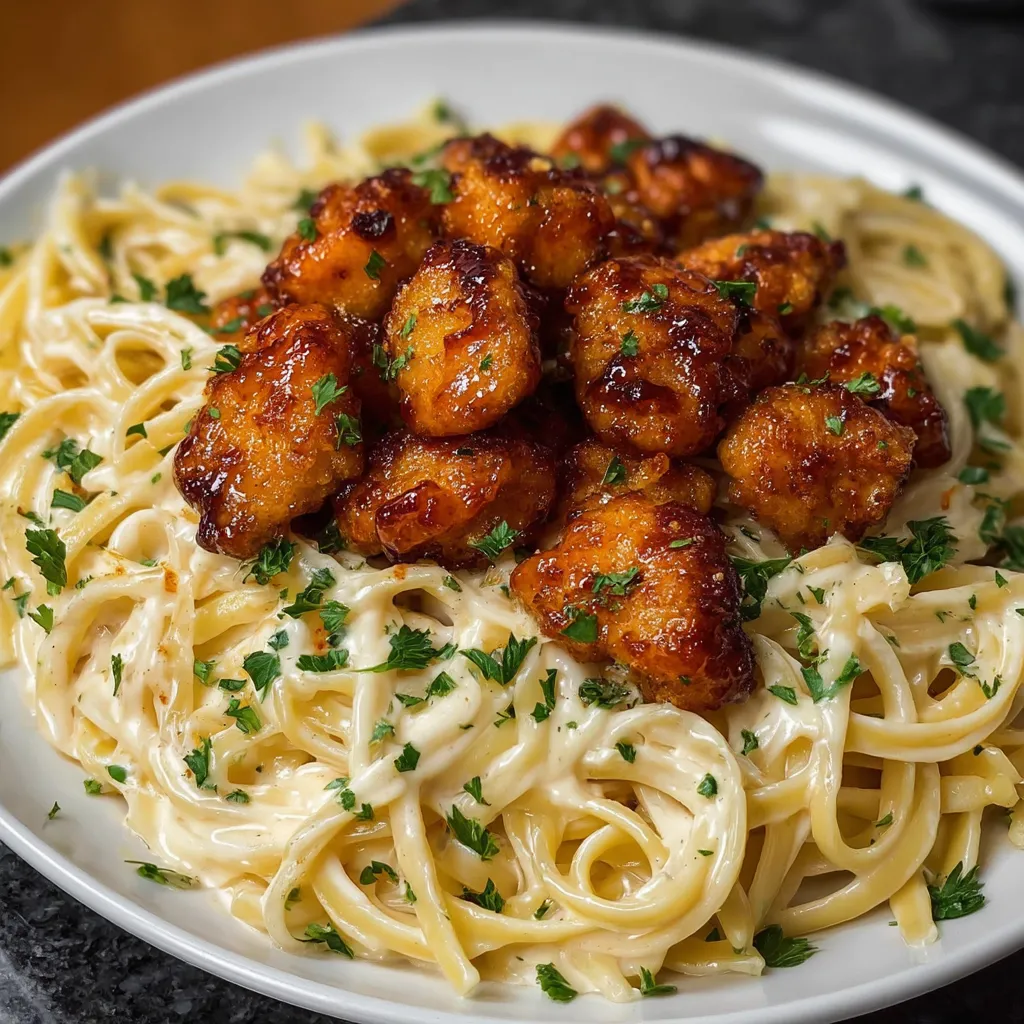Honey Pepper Chicken with Creamy Garlic Butter Pasta