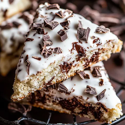 A piece of cake with chocolate and white frosting.
