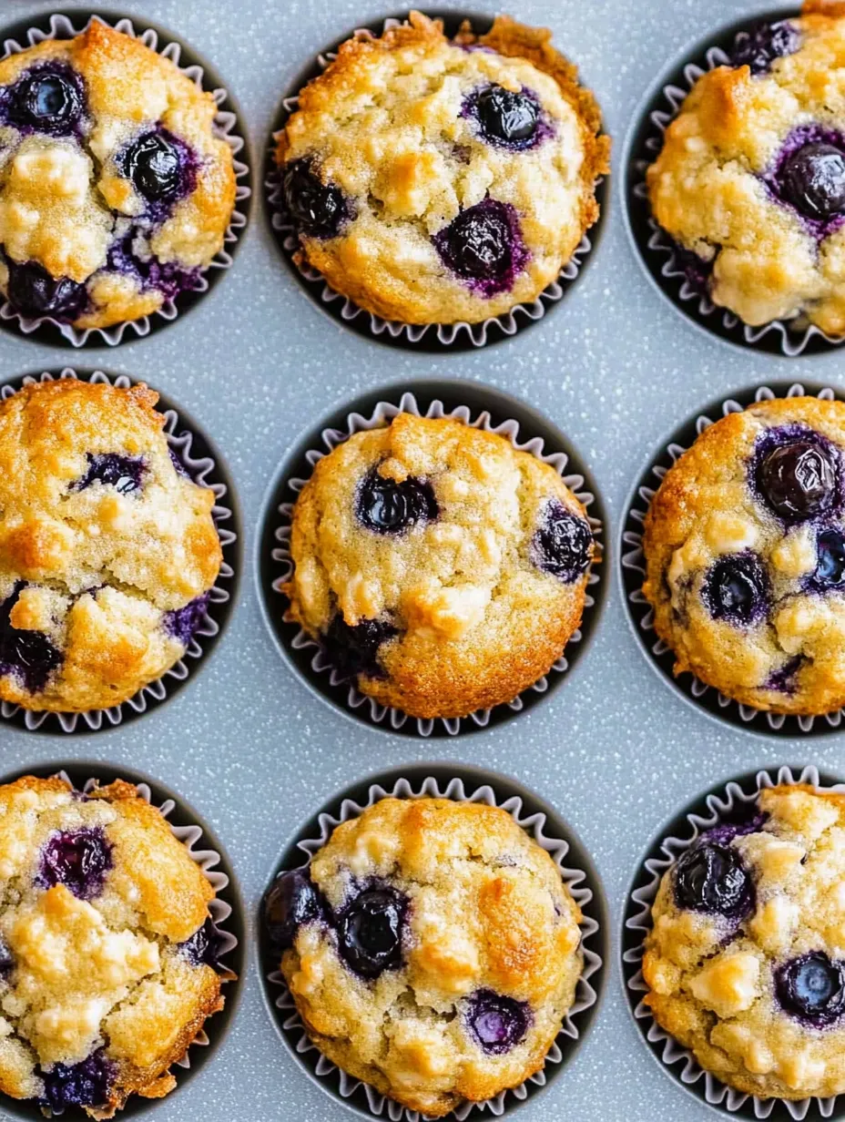 A tray of muffins with blueberries.