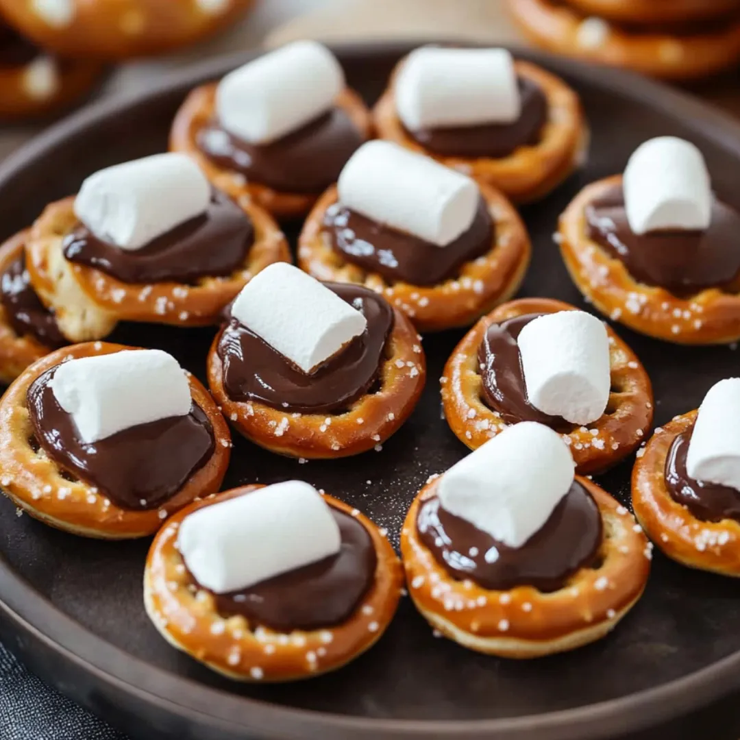 Marshmallows and chocolate on a plate.