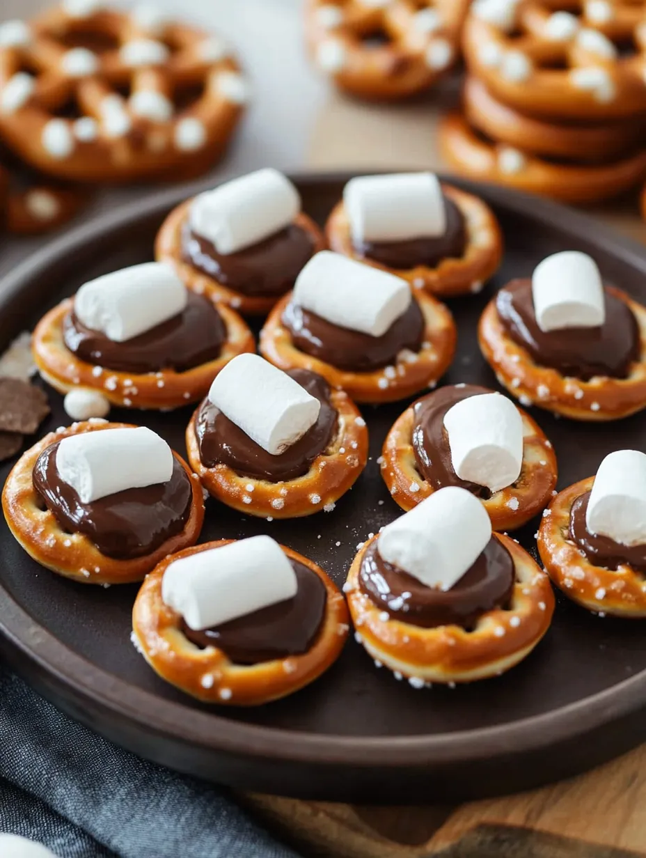 Marshmallows and chocolate on a plate.