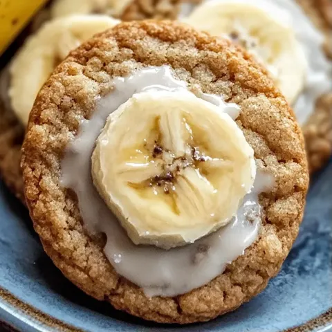 A cookie with a banana slice on top.