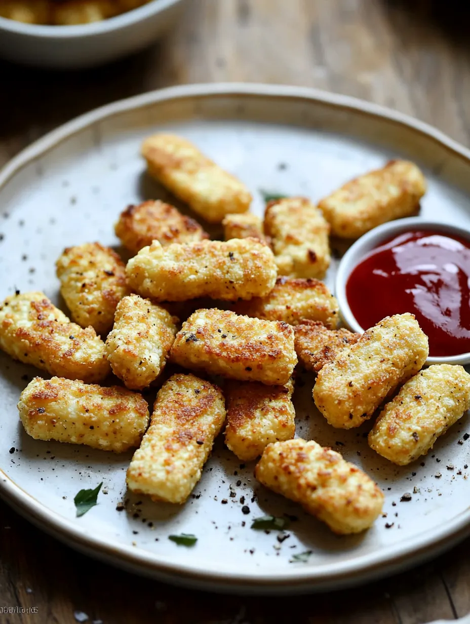 A plate of food with a ketchup dipping sauce.