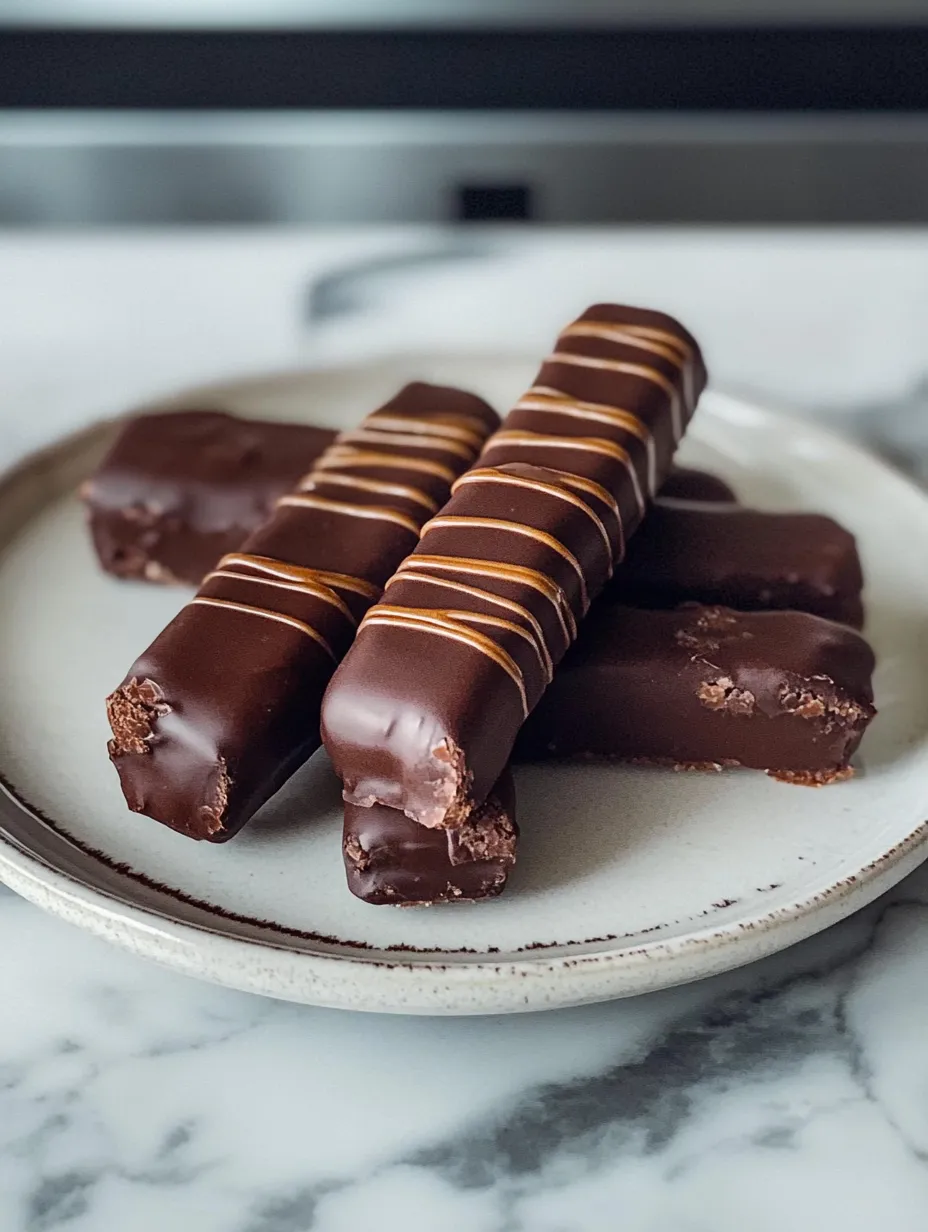 Chocolate cake bars on a plate.