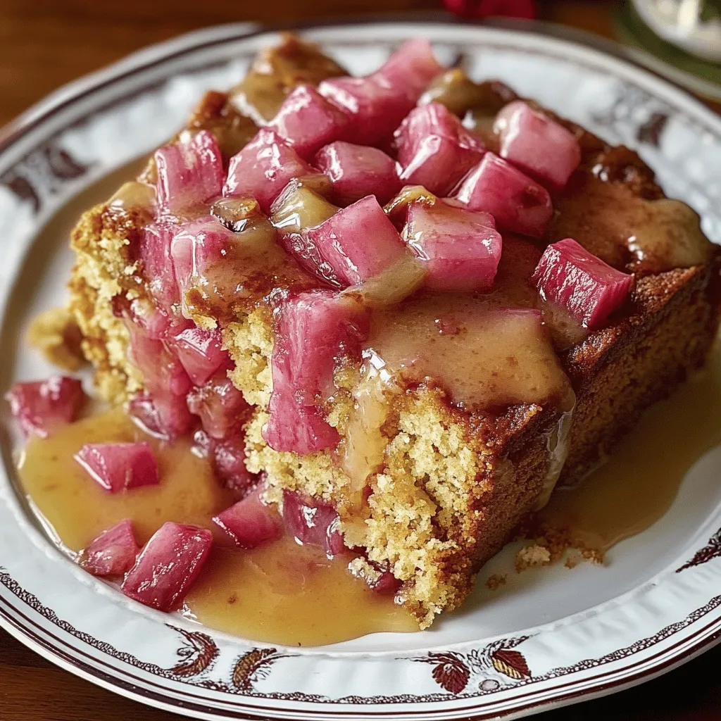 Rhubarb Cake with Butter Sauce