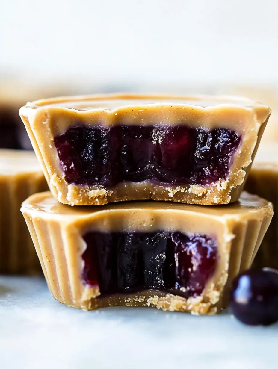 Two chocolate cups with jam inside.