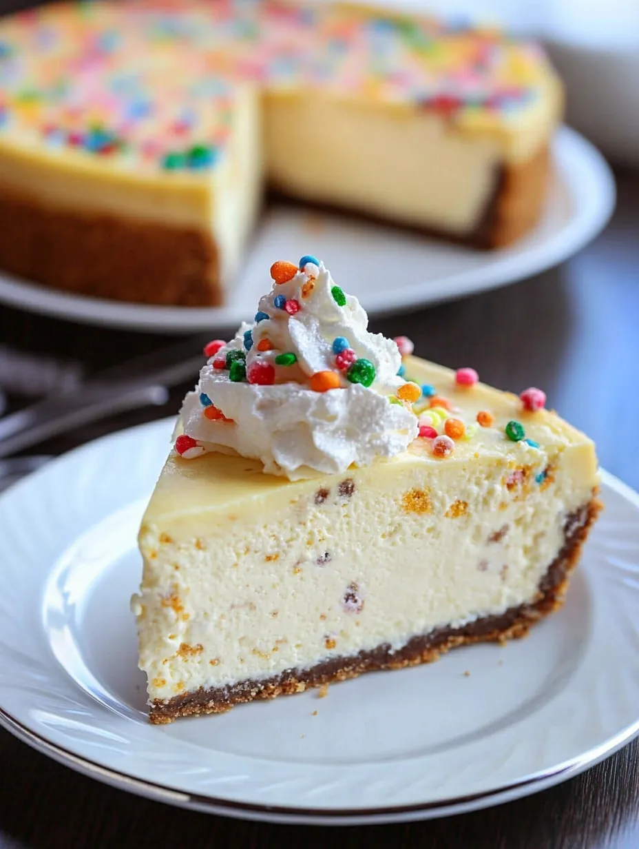 A slice of cake with white frosting and sprinkles.