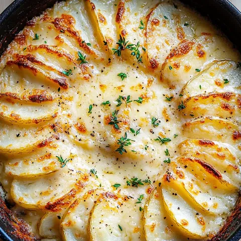 A close up of a baked potato with cheese and herbs.