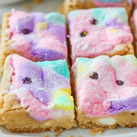 A slice of cake with a bunny face on it.