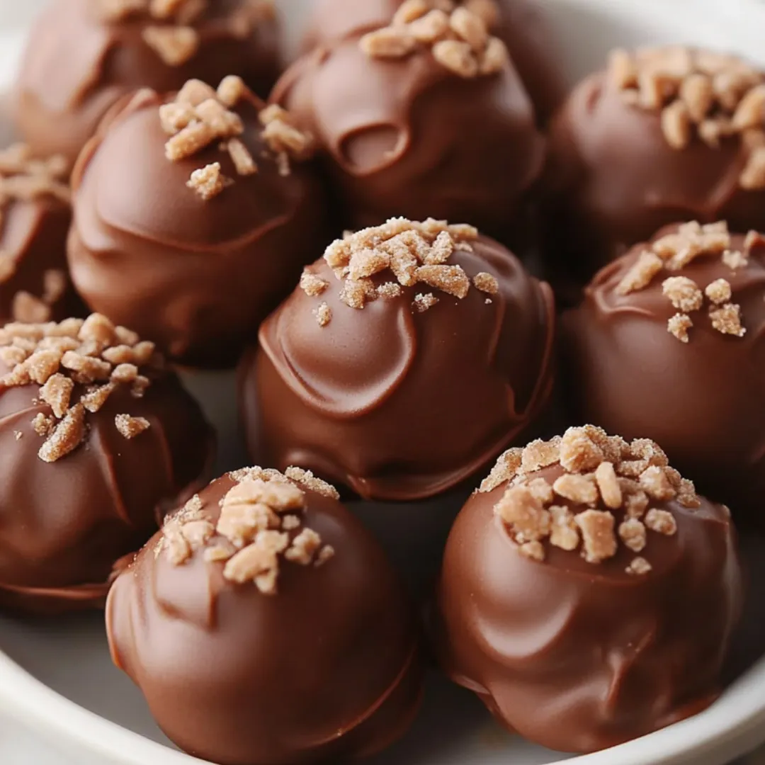 A plate of chocolate covered marshmallows.