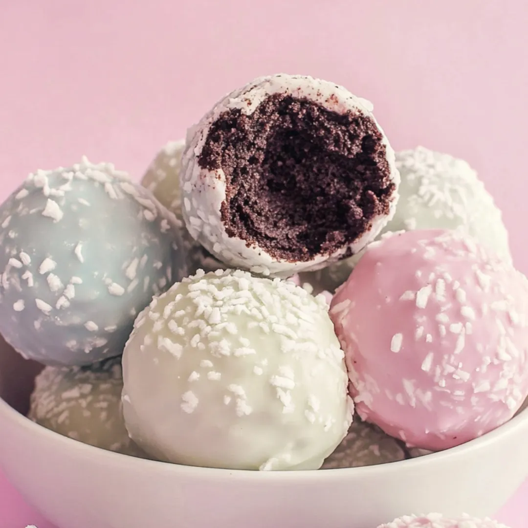 A bowl of candy balls with one missing.
