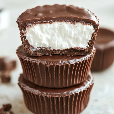 Chocolate cupcakes with white frosting.