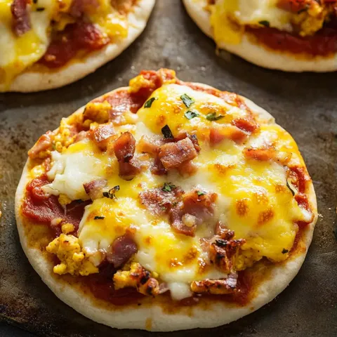 A pizza with cheese and bacon on it.