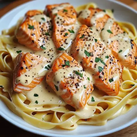 A plate of food with fish and pasta.