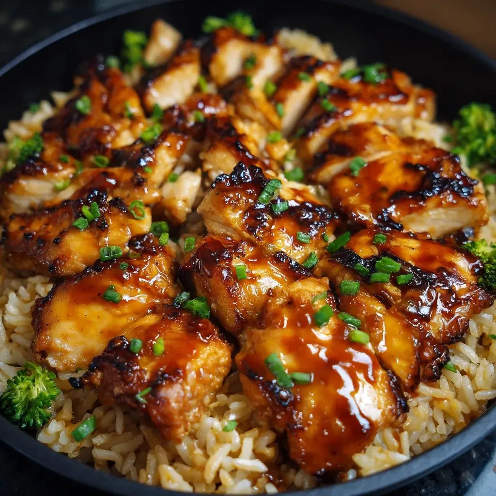 A plate of food with rice and meat.
