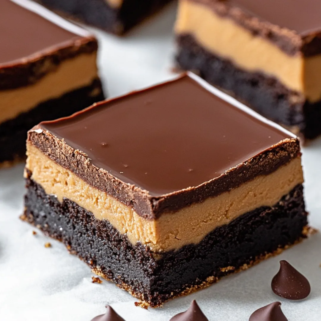 A chocolate dessert with peanut butter and caramel.