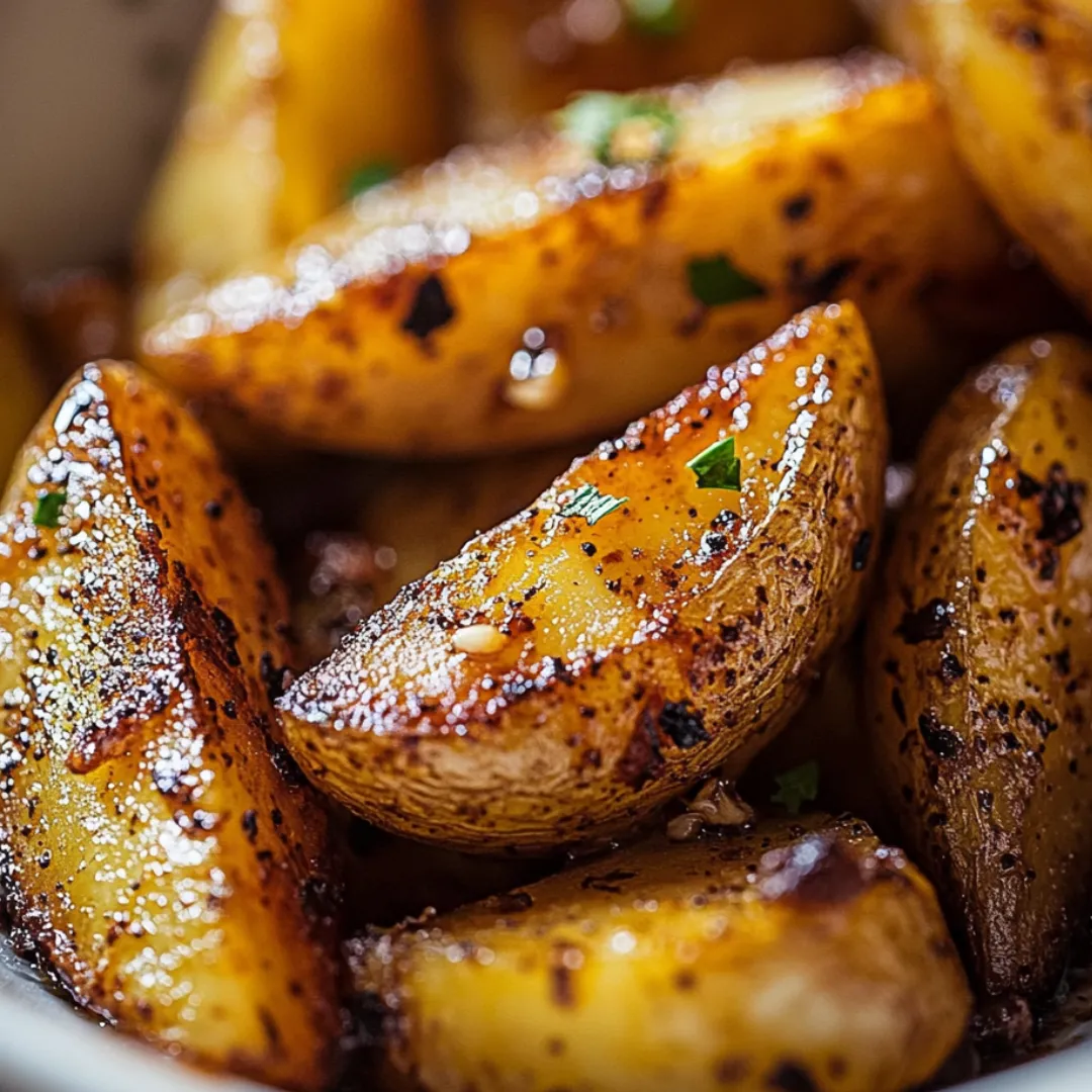 A bowl of potatoes with green toppings.