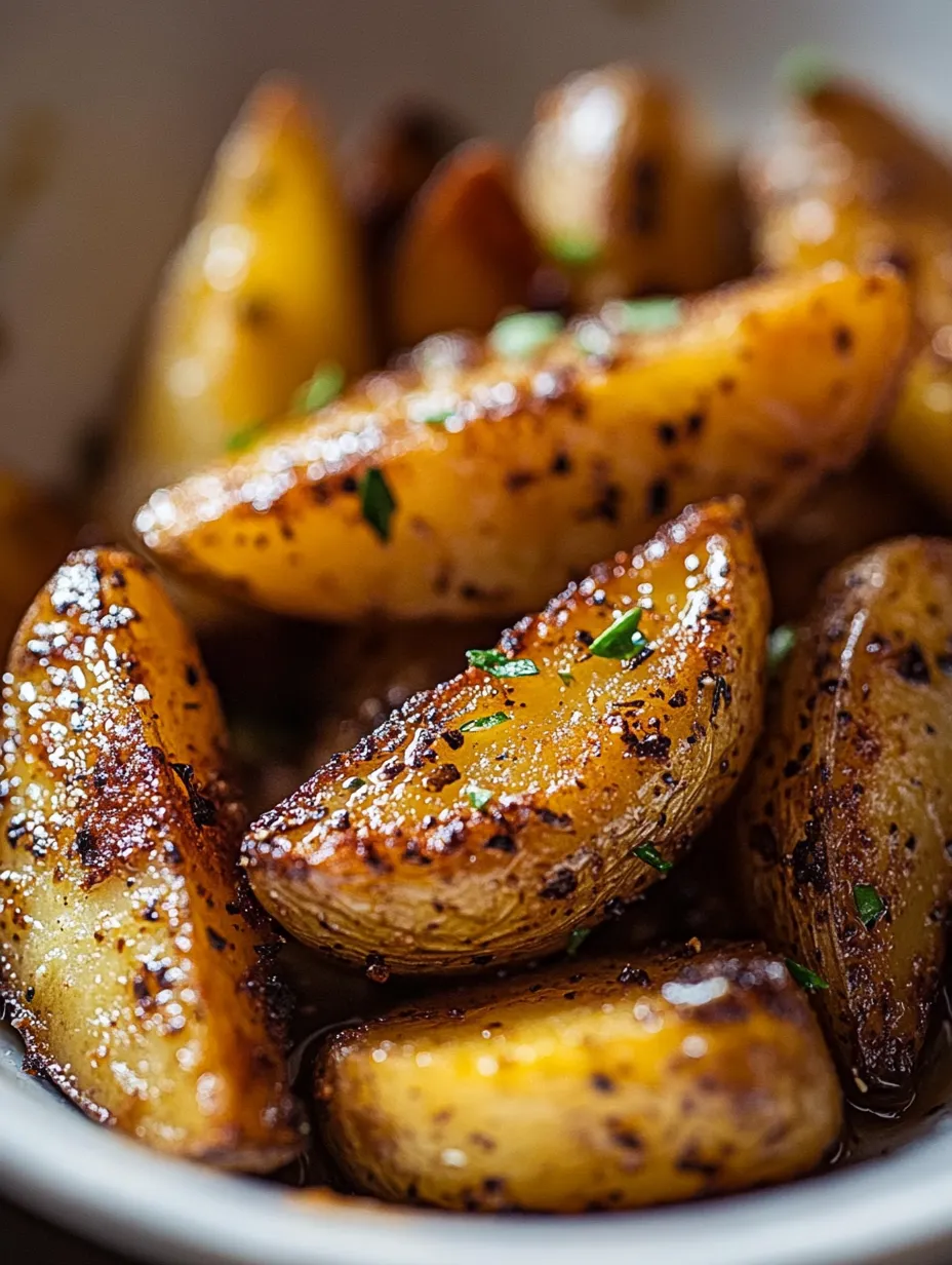 A close up of a plate of fried potatoes.