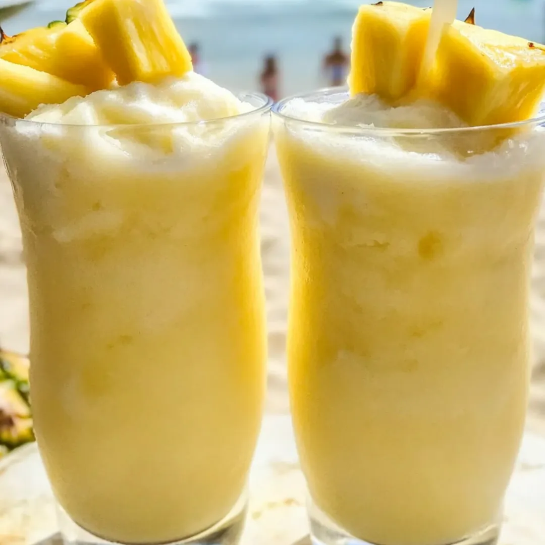 Two glasses of pineapple juice.