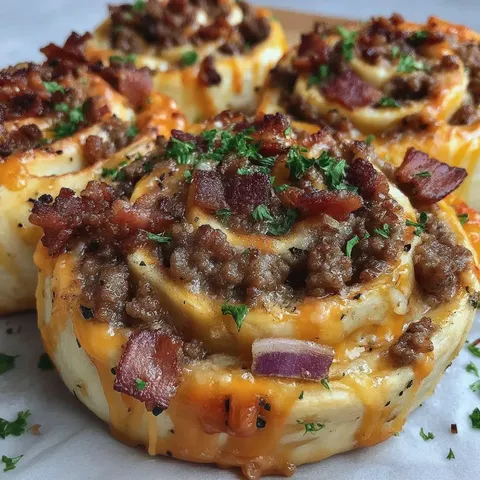 A plate of bacon wrapped meatballs.