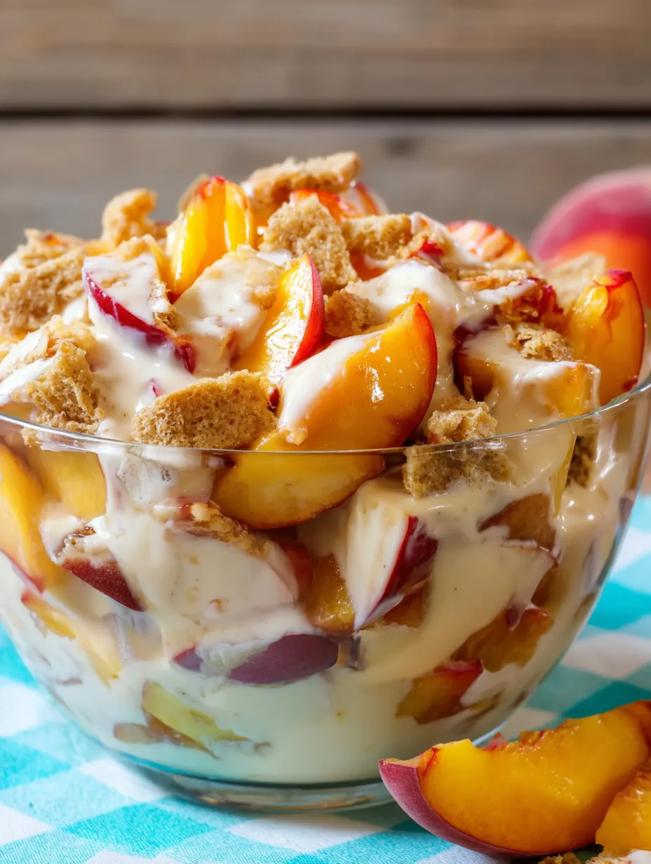 A bowl of peaches and cream.