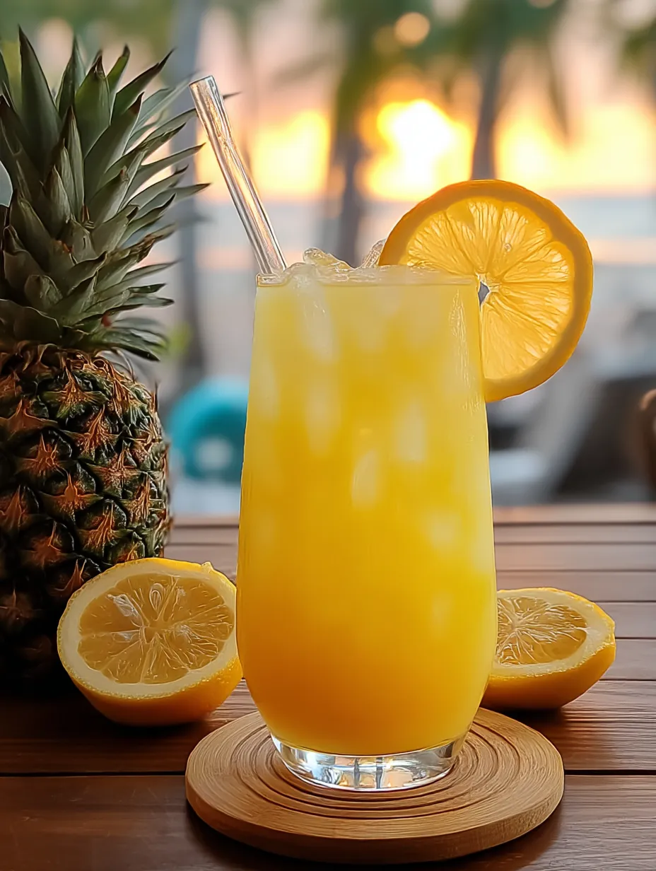 A glass full of orange juice with a lemon wheel on the rim.