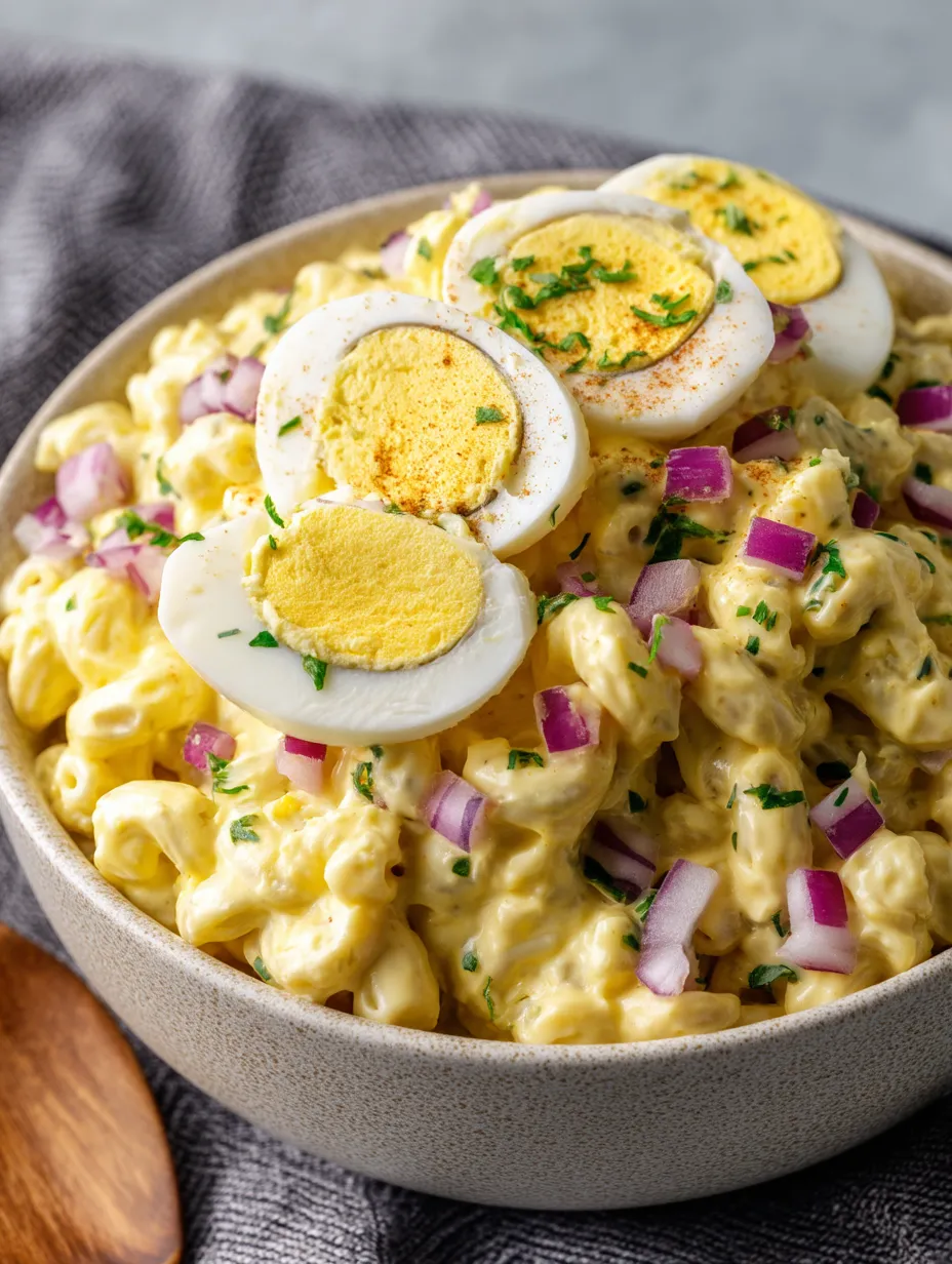 A bowl of macaroni and cheese with eggs on top.