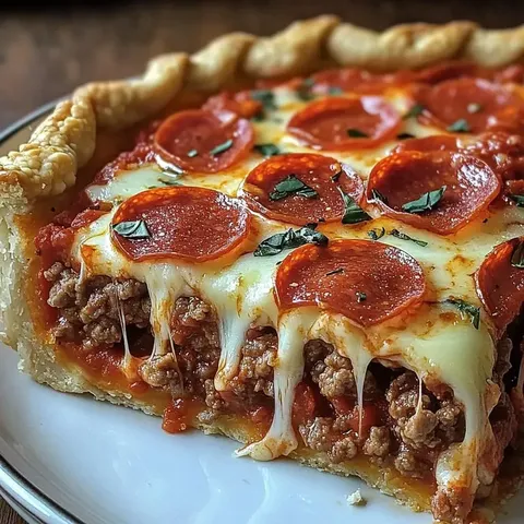 A slice of pizza with pepperoni and cheese.