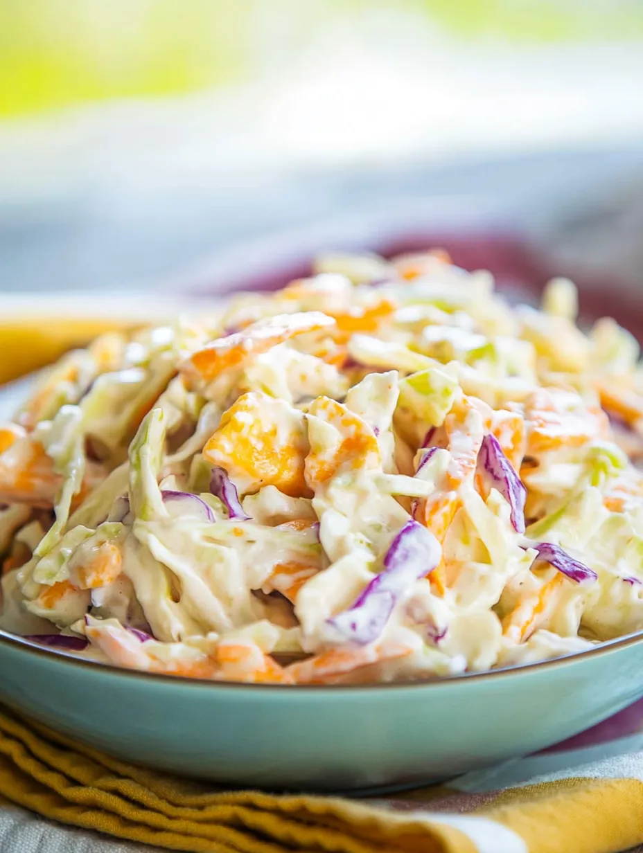 A bowl of coleslaw.