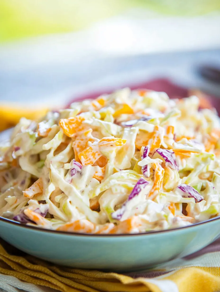 A bowl of coleslaw.