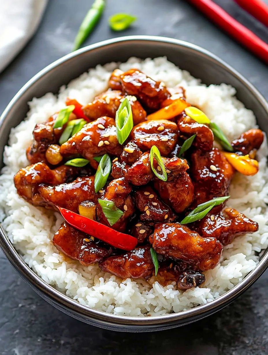A bowl of chicken and rice.